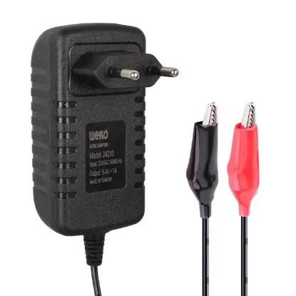 Weko 7.2 Volt - 1 Amper Krokodil Uçlu Priz Tipi Yerli Üretim Akü Şarj Adaptörü resmi