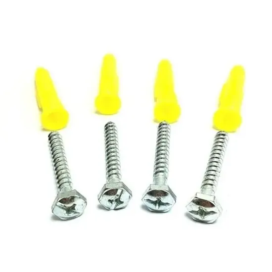 Plastik Dübel + Vida (Yıldız + Anahtar Uç) (100 Adet) resmi