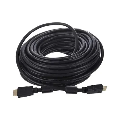 Fully G-507FS Plastik Düz Siyah 20 Metre Gold Poşetli Hdmi Kablo resmi
