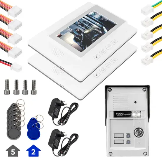 PowerMaster 37T2 2 Daire 7'' NFC Destekli Görüntülü Kapı Zili Interkom Akıllı Ev Güvenliği Sistemi resmi