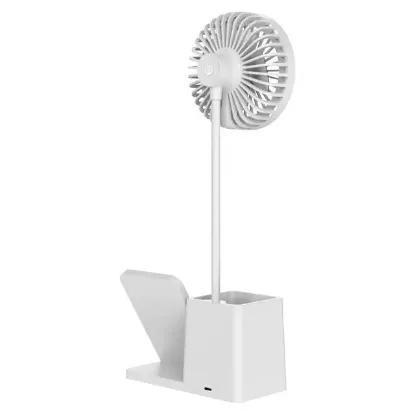 S-link SL-M9055 10 Watt Kablosuz Şarj İstasyonlu Fanlı Kalemlikli Masa Lambası (Beyaz) resmi