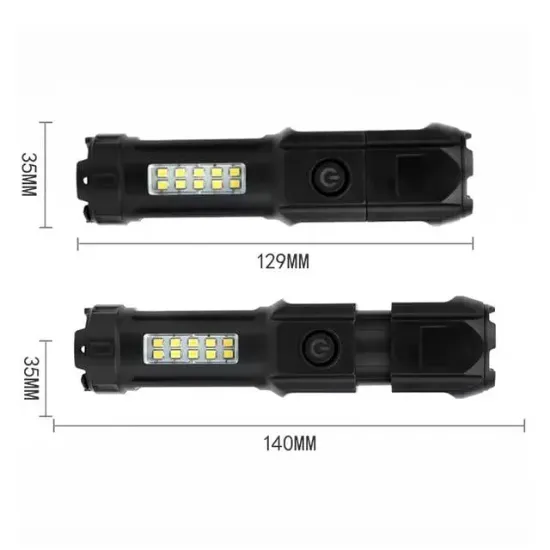 PowerMaster 109-B Zoomlu Flash Özellikli SMD ve Power LED’li Şarjlı Plastik Kasa El Feneri (Powerbank Özellikli) resmi