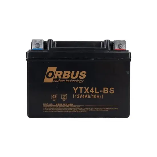 Orbus YTX4L-BS 12V 4A Motosiklet Aküsü (114 X 66 X 88 MM) (1.6Kg) resmi