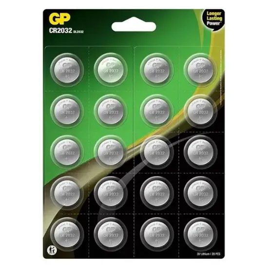 GP CR2032 DL2032 Lityum 20'li Para Pil (GP CR2032-2CAI20) resmi