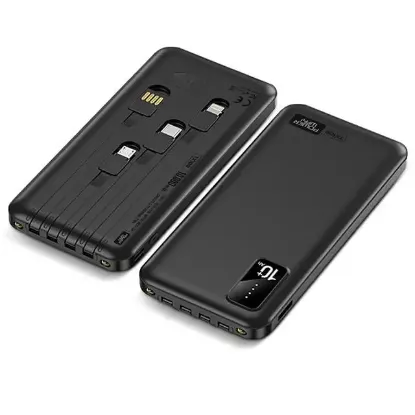 Powerway TX109 10.000mAh Kablolu Dijital Göstergeli Fenerli Powerbank Dahili Telefon Stand (MİCRO - TYPE C - LİGHTNİNG) resmi
