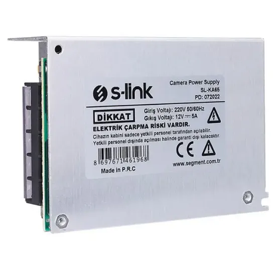 S-Link SL-KA65 12 Volt 5 Amper 65 Watt Metal Kasa Adapatör resmi