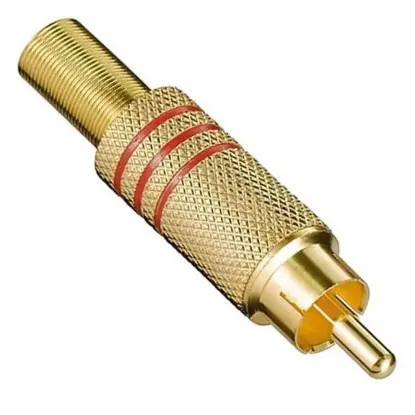 PowerMaster PM-26484 Tos RCA Fiş Metal Gold Erkek Konnektör resmi