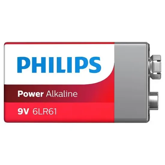 Philips 6LR61-P1B 9 Volt Power Alkalin Pil (Tekli) resmi