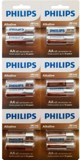 Philips AA Alkalin Kalem Pil 12'li Kartela resmi