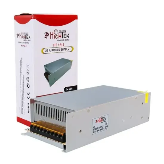 Hightek HT1214 24 Volt - 25 Amper - 600 Watt Metal Kasa Adaptör resmi