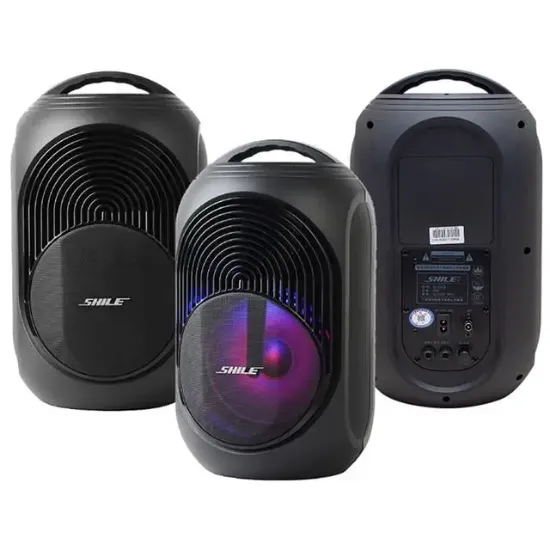 Shile SL-2018A El Mikrofonlu-Kumandalı USB/SD/BT Işıklı Taşınabilir Şarjlı Seyyar Anfi resmi