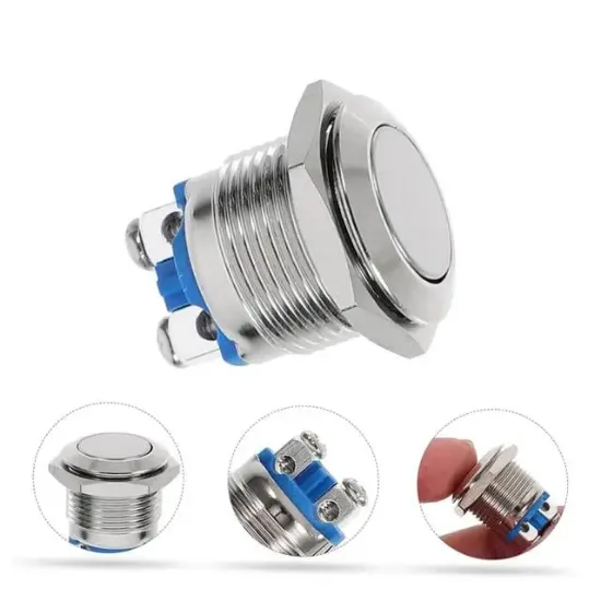 PowerMaster IC-182 D98 Metal 19Mm Düz Buton PBS28B-2 resmi