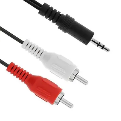 PowerMaster PM-426 RCA Stereo Erkek 1.5 Metre Ses Kablosu 3.5mm TO 2 Erkek resmi