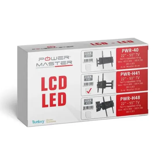 Powermaster PWR-H41 22''-55'' Çift Kollu Kilitli Hareketli Duvar Askı Aparatı resmi