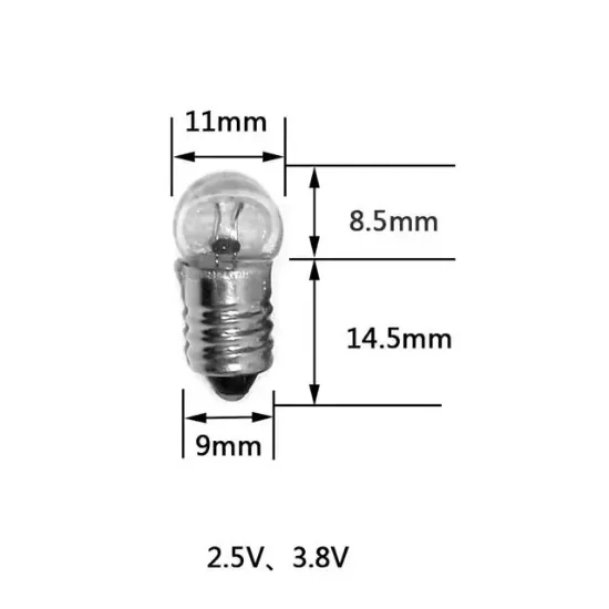 Mini Fener Ampul 1.5V Vidalı 50'li Paket resmi