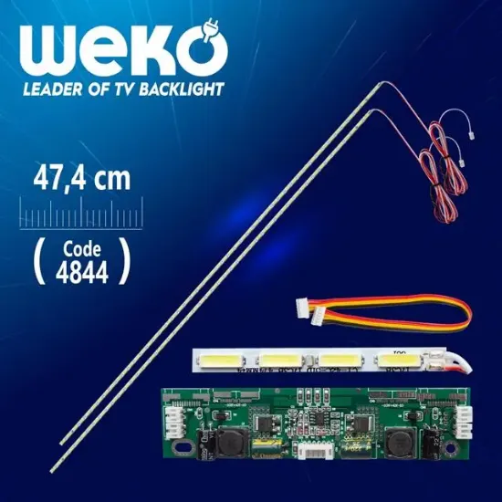 42'' Universal E-Led 51 Ledli (7020) 474mm 360-450ma 51-54v Çift Led+Sürücü+Kablo Takım (Wk-1369) resmi