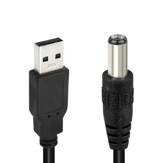Powermaster Usb Erkek 5.5*2.5 Mm Uçlu Adaptör Jacklı 1 Metre Kablo                                         resmi
