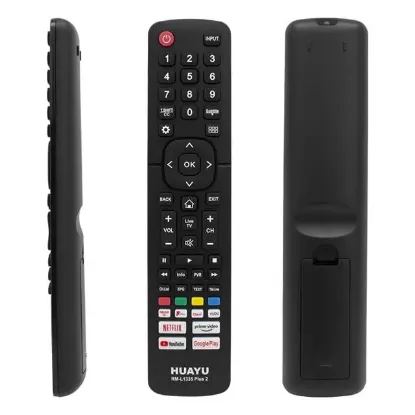 Huayu RM-L1335 Plus2 Hısense Netflıx-Prıme-Youtube-Rakuten-Google Play-Vudu Tuşlu Lcd Led Tv Kumandası resmi