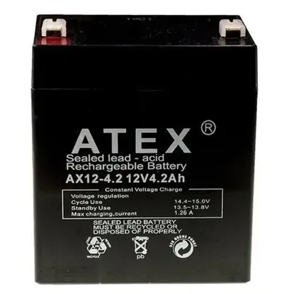 Atex AX12-4.2 12 Volt 4.2 Amper Kuru Akü (90x70x101 Mm) resmi