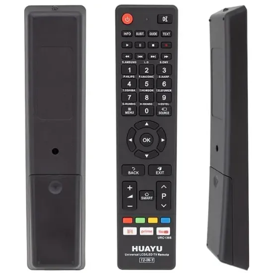 Huayu URC1366 12in1 Netflix Prime Youtube Tuşlu Universal Akıllı Kumanda Blisterli resmi
