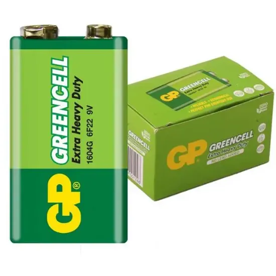 GP 1604G-B Greencell 9 Volt Pil (10'lu Paket) resmi