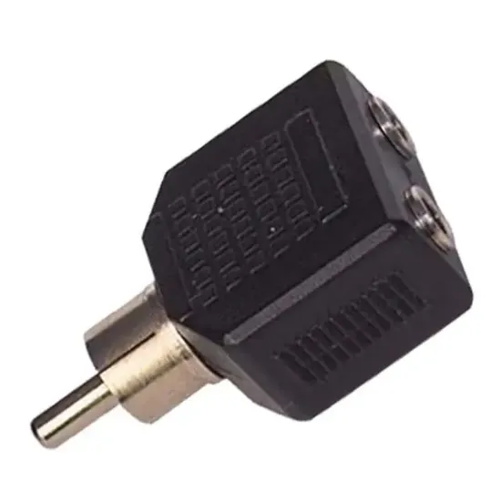 Rca Erkek - 3.5 Mm Stereo 2 Dişi Çevirici Jack resmi
