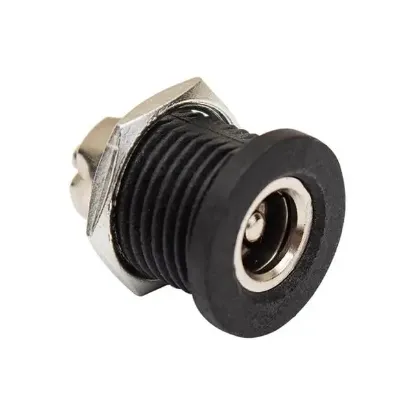 Adaptör Fişi İçi Metal 12mm Yuvarlak Somunlu DC Şase 2.1mm  (IC-258C) resmi