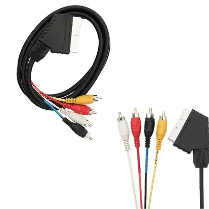 Powermaster Scart 4RCA 1.2 Metre 8MM Gold Kablo resmi