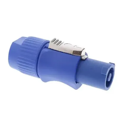 PowerMaster PM-7937 Erkek Powercon Giriş Konnektörü - Mavi Renkli Kilitli Güç Soketi resmi