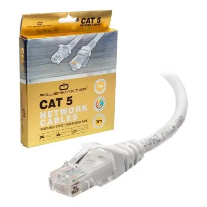 Powermaster  PM-7959 Gri Cat5 3 Metre Ethernet Network Kablosu resmi