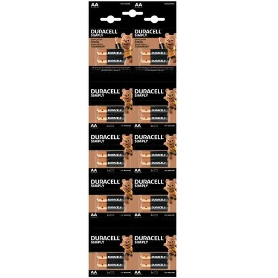 Duracell Alkalin 1.5 Volt AA 20’li Kalem Pil LR6/MN150 resmi