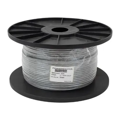 Powermaster 2+1 Gri 0.22 Mm CCTV Kamera Kablosu 250 Metre resmi