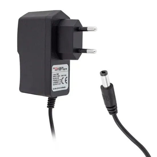 Powermaster PM-8118 12 Volt - 1 Amper 5.5*2.5 Mm Uçlu Plastik Kasa Priz Tipi Adaptör resmi