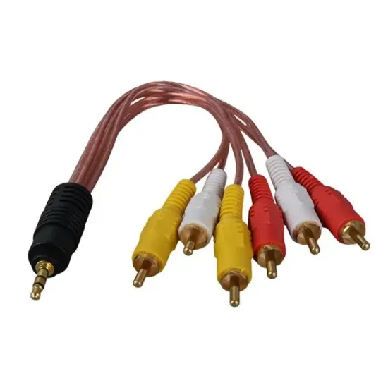 3.5 Mm Stereo Erkek -6 Tos Erkek 5+1 Ses Sistemi Kablosu resmi