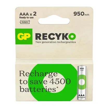 Gp Recyko 950 Mah R03 AAA Şarjlı 2'li Pil resmi