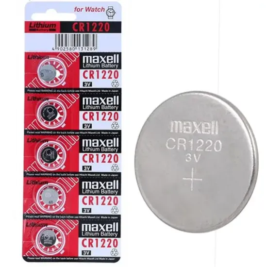 Maxell CR1220 3 Volt Lityum 5'li Düğme Pil resmi