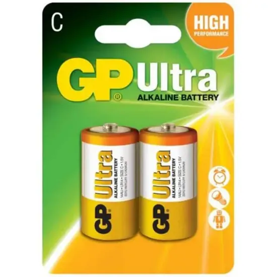 GP 14AU Ultra Alkalin Orta C Boy 2'li Pil resmi