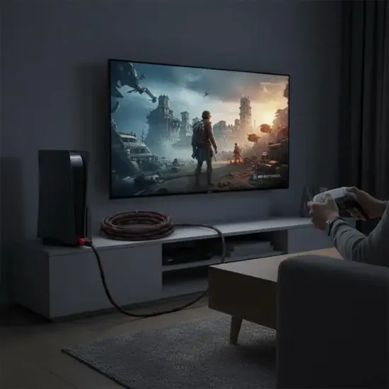 Powermaster PM-8800 3 Metre Yüksek Hızlı 1.4V HDMI Kablosu 1080p-4K-3D Dayanıklı Örgülü Dış Kılıf resmi