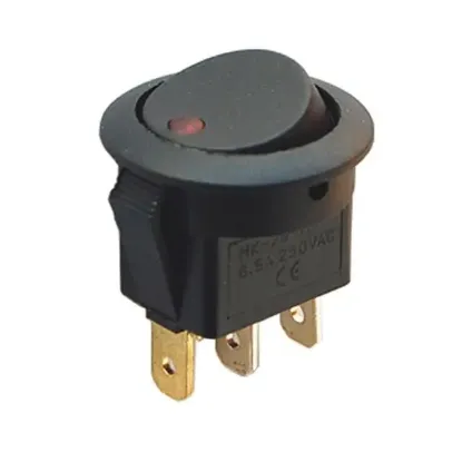 IC-132 Yuvarlak 3 Pinli 220 Volt Nokta Işıklı Açma-Kapama Anahtarı resmi