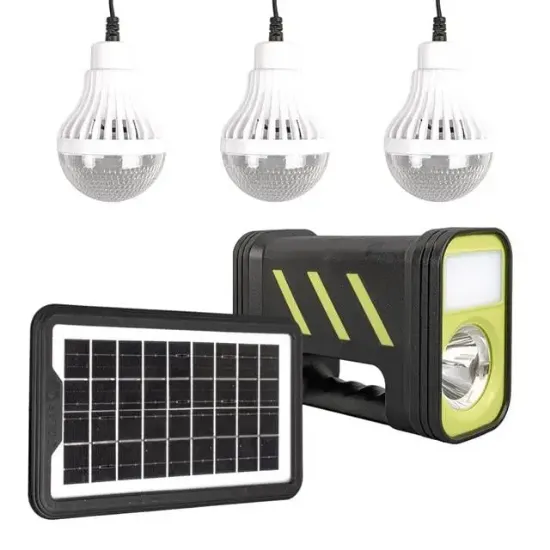 Powermaster GD-12 Akülü Solar Panelli 3 Ampullü Solar Işıldak Fener resmi