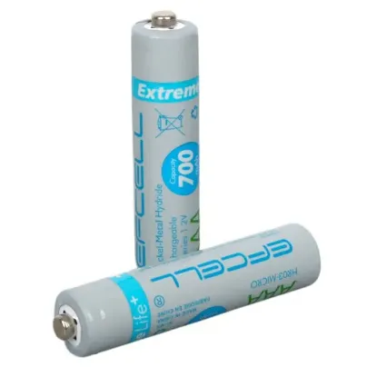 Efcell Extreme Life+ AAA 700mAh 1.2V Şarj Edilebilir Ni-MH Pil (2'li Paket) resmi