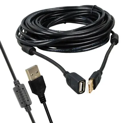 Powermaster PM-11955 10 Metre USB-A 2.0 Dişi Erkek Uzatma Kablosu Siyah resmi