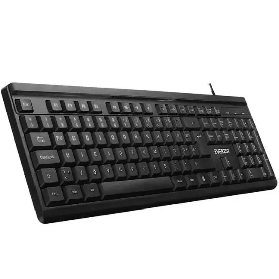 Everest KB-741F Siyah/Gri 2 Mt. Bakır Kablolu Multimedia Usb Türkçe F Klavye                   resmi