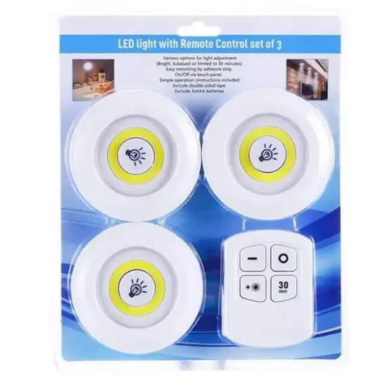 Powermaster PM-15084 Üçlü Kumandalı Pilli Dokunmatik Portatif Cob Led Işık Aydınlatma resmi