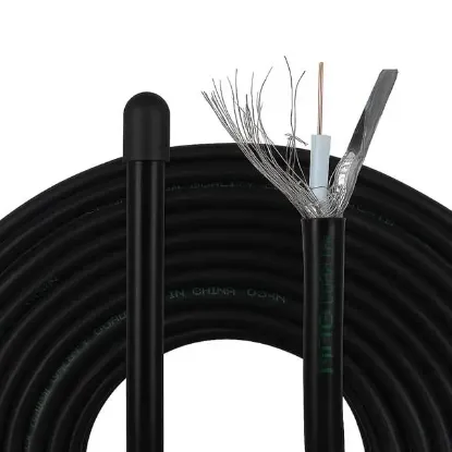 Mag Rg6/U6 Bakır Cu/Cu 80 Tel Siyah Anten Kablosu (100 Metre) resmi