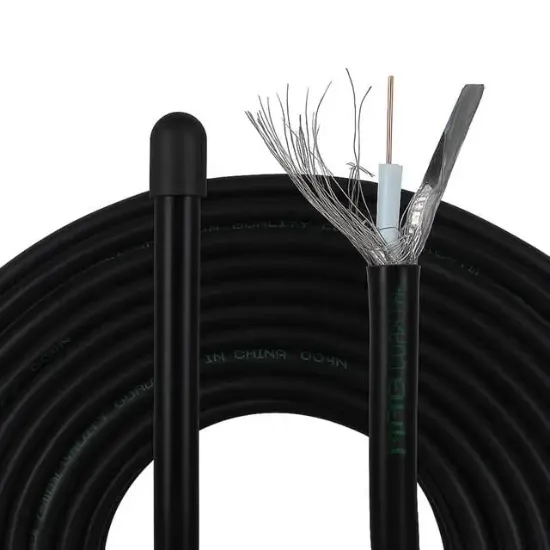 Mag Rg6/U6 Bakır Cu/Cu 80 Tel Siyah Anten Kablosu (100 Metre) resmi