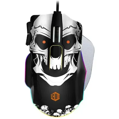 Lenovo Lecoo MG1102 8200 DPI 10 Makro Tuşlu Kablolu RGB Ledli Gaming Mouse + Mousepad resmi