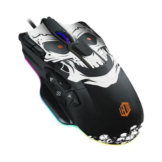 Lenovo Lecoo MG1102 8200 DPI 10 Makro Tuşlu Kablolu RGB Ledli Gaming Mouse + Mousepad resmi