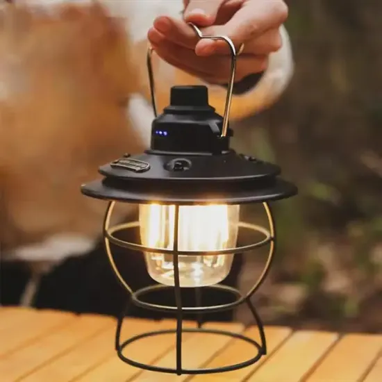 PowerMaster PM-16042 Retro Nostaljik Şarjlı Kamp Lambası Filament + SMD Ledli resmi