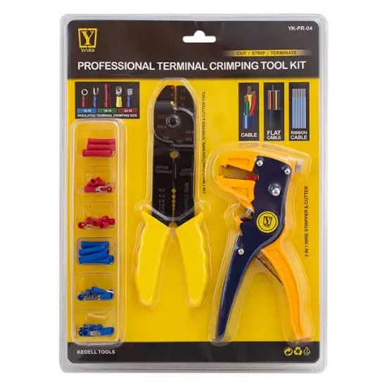 YesKit YK-PR-04 Terminal Sıkma Pensesi+Kablo Sıyırma Pensesi+Uç Seti resmi